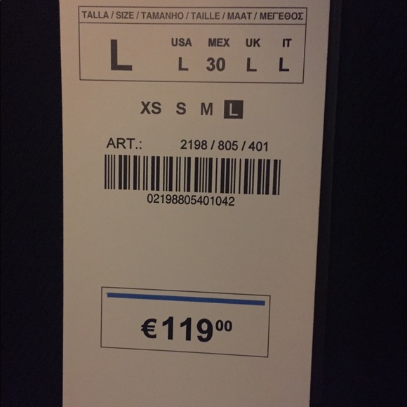 Zara NWT Military Crop Jacket Black/Navy Raw Hem L - Picture 8 of 8